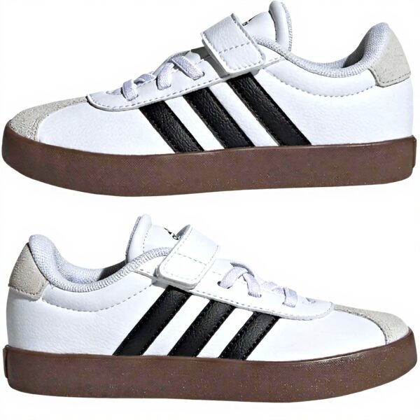 Baskets Adidas Enfant VL Court 3.0 Scratch Blanc Noir