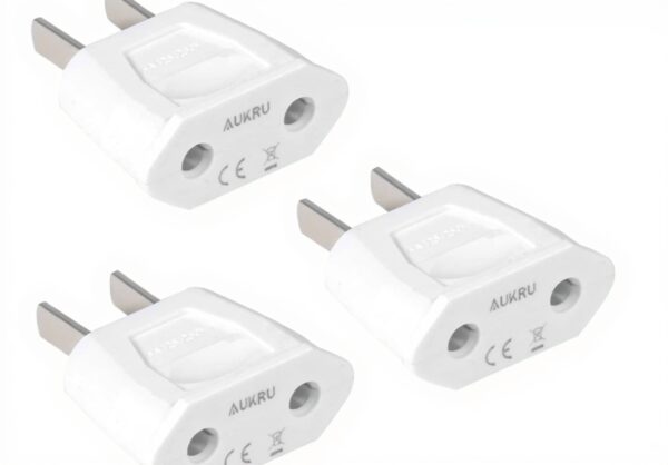 Adaptateur EU vers USA Aukru Blanc 3X Voyage International