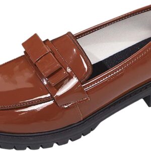 Chaussures d'été femme cuir brillant Le Fu casual rétro-0