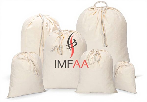 Sacs de courses IMFAA coton cordon serrage rangement durable