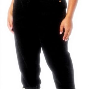 Jean mom JACK JONES coupe haute tissu rigide noir