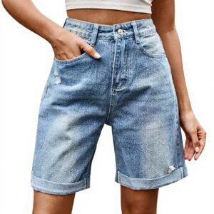 Jean taille haute femme bleu Generic mode confort casual