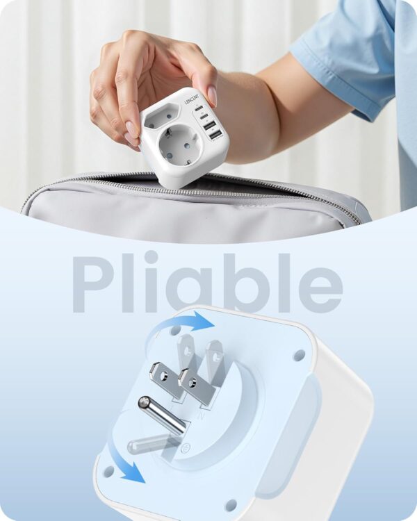 Adaptateur Prise USA LENCENT Type A B USB Voyage Compact-3