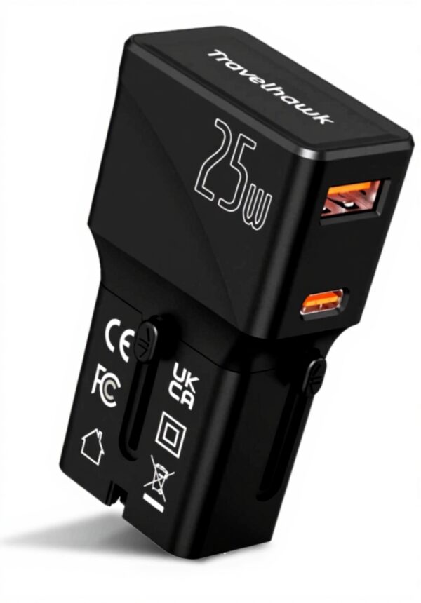 Adaptateur de voyage mondial TravelHawk chargeur rapide 20W