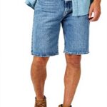 Short jean Wrangler coupe décontractée homme lavage clair